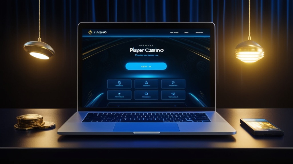 Ekran logowania do konta kasyna na laptopie w ciemnym klimacie